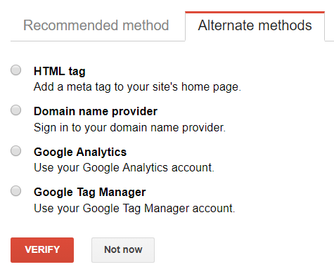 verify google search console