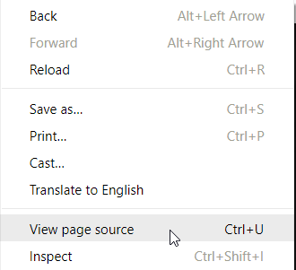 view page source
