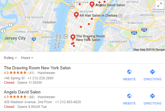 example of google stars for local business