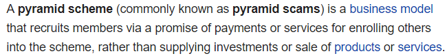 wikipedia pyramid scheme definition