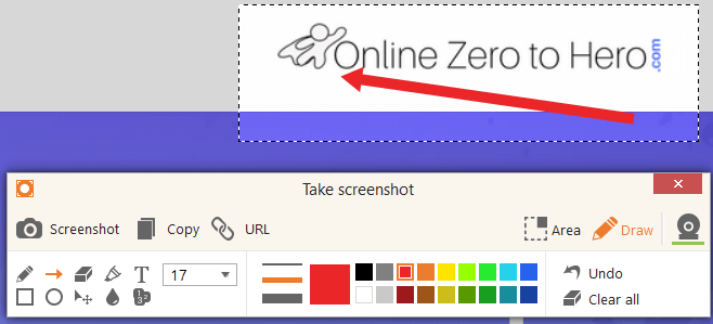 screenshot drawing tool example