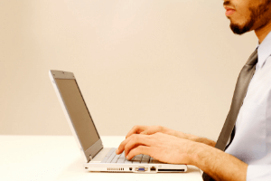 man working at computer