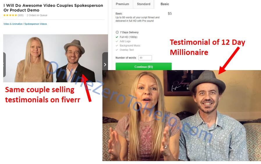 12 day millionaire false testimonial 1