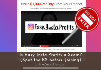 is easy insta profits a scam review header