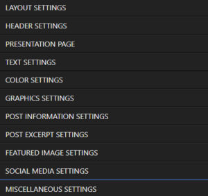 nirvana settings overview