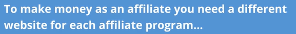 new website for each affiliate program claim