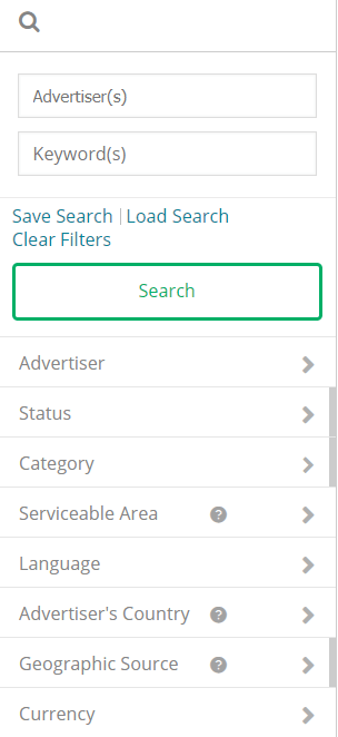 cj affiliate search function