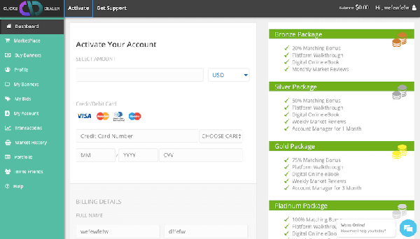 clicks dealer account packages