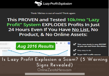 is lazy profit explosion a scam header