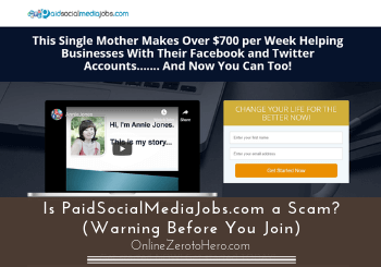 is paidsocialmediajobs com a scam review header