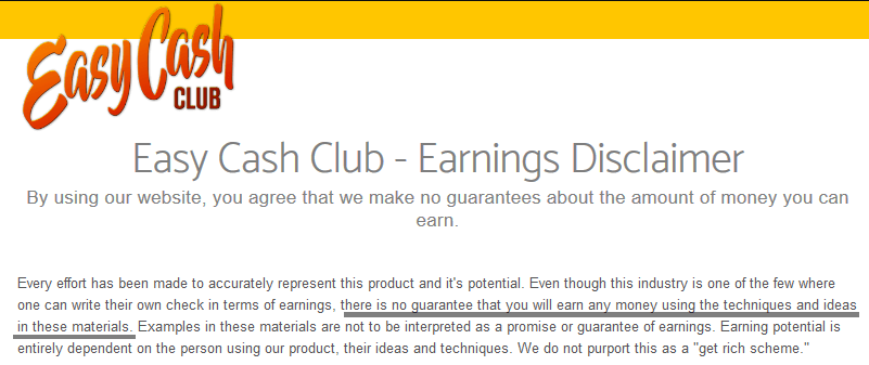 easy cash club no guarantee