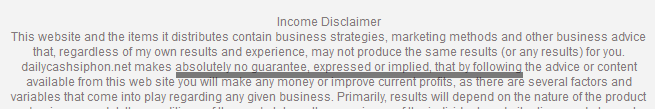 income disclaimer instant email empire