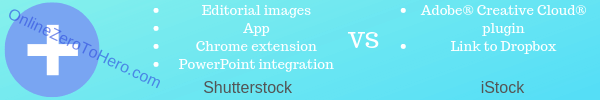 extra options on shutterstock and istock compared
