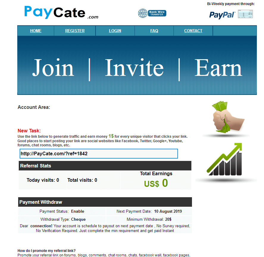 paycate member dashboard