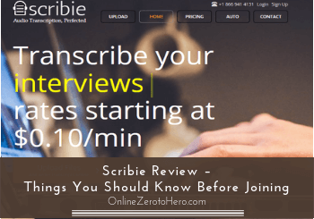 scribie review header