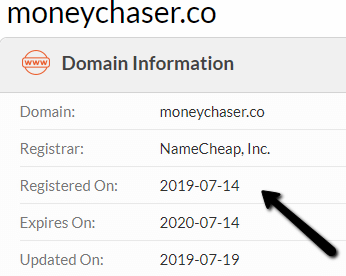 whois registered july 2019 money chaser