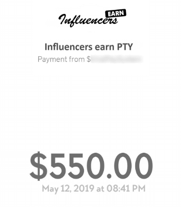 influencersearn payment proof